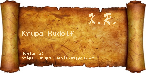 Krupa Rudolf névjegykártya